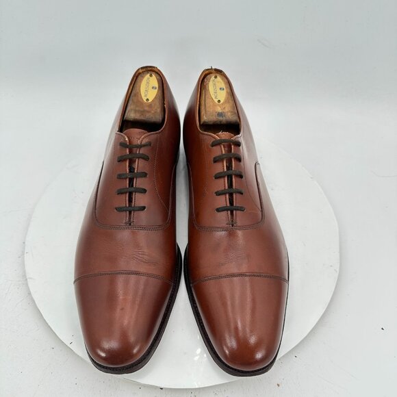 Church's Custom Grade Men Size 10.5D Brown Leather Cap Toe Oxford Dress Shoes - Picture 1 of 12